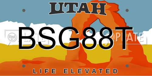 BSG88T Utah License Plate
