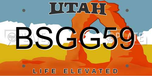 BSGG59 Utah License Plate