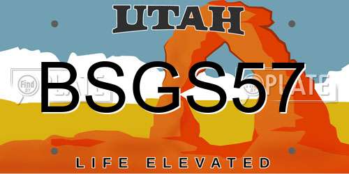 BSGS57 Utah License Plate