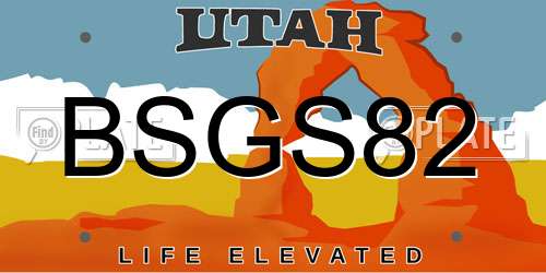 BSGS82 Utah License Plate