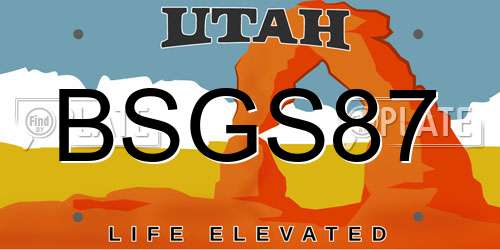 BSGS87 Utah License Plate