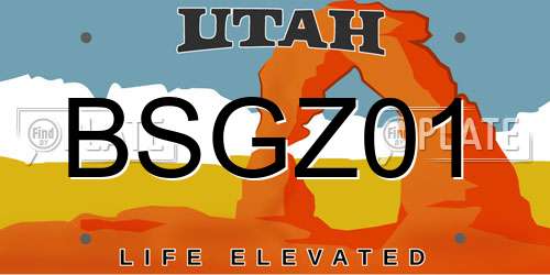 BSGZ01 Utah License Plate