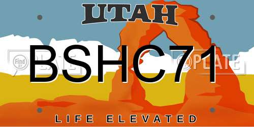 BSHC71 Utah License Plate