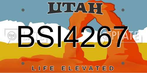 BSI4267 Utah License Plate