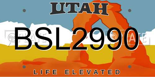 BSL2990 Utah License Plate