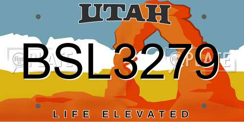 BSL3279 Utah License Plate