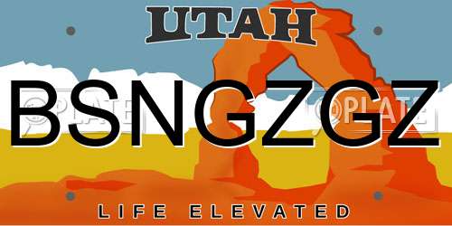 BSNGZGZ Utah License Plate