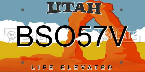 BSO57V Utah License Plate