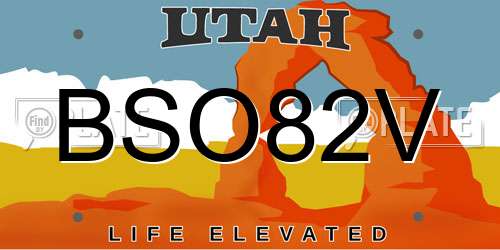 BSO82V Utah License Plate