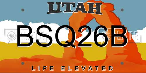 BSQ26B Utah License Plate