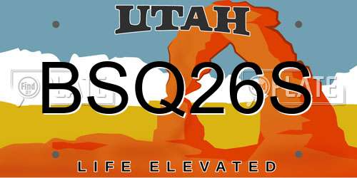 BSQ26S Utah License Plate