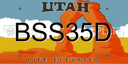 BSS35D Utah License Plate