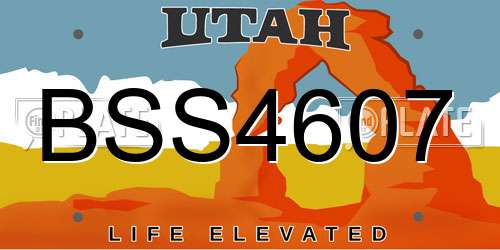 BSS4607 Utah License Plate