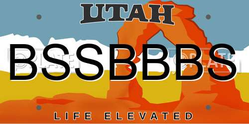 BSSBBBS Utah License Plate