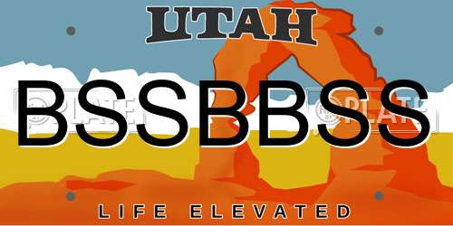 BSSBBSS Utah License Plate