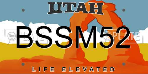 BSSM52 Utah License Plate