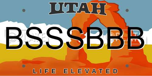 BSSSBBB Utah License Plate