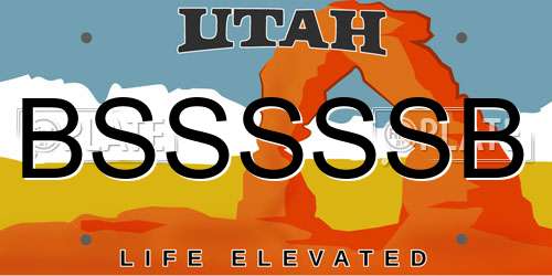 BSSSSSB Utah License Plate