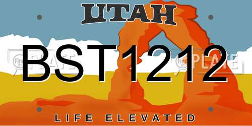 BST1212 Utah License Plate