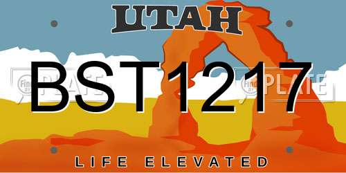 BST1217 Utah License Plate