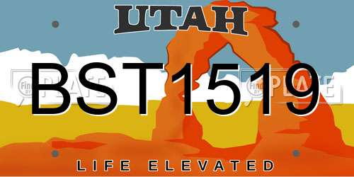 BST1519 Utah License Plate