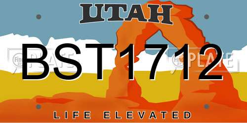 BST1712 Utah License Plate