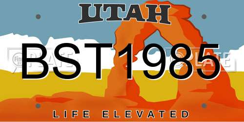 BST1985 Utah License Plate