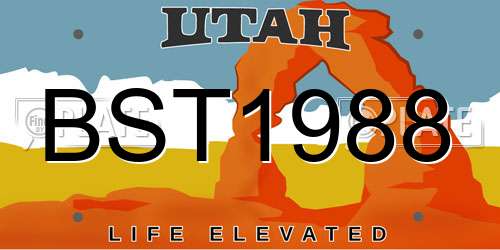 BST1988 Utah License Plate