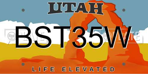 BST35W Utah License Plate