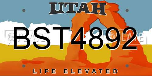 BST4892 Utah License Plate