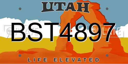BST4897 Utah License Plate