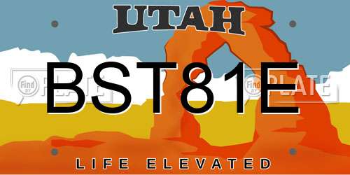 BST81E Utah License Plate