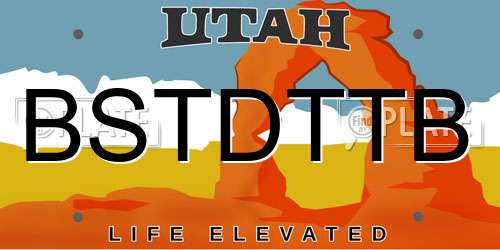BSTDTTB Utah License Plate