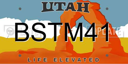 BSTM41 Utah License Plate