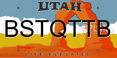 BSTQTTB Utah License Plate