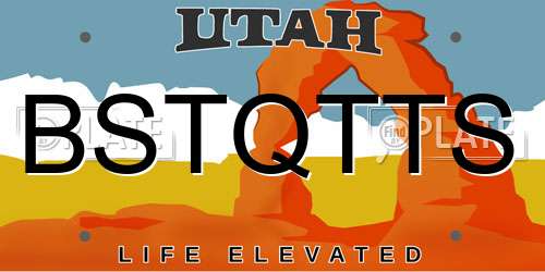 BSTQTTS Utah License Plate