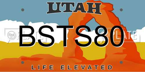 BSTS80 Utah License Plate