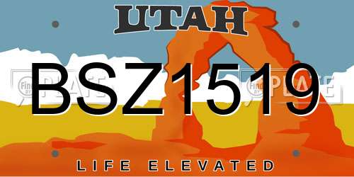 BSZ1519 Utah License Plate