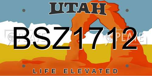 BSZ1712 Utah License Plate