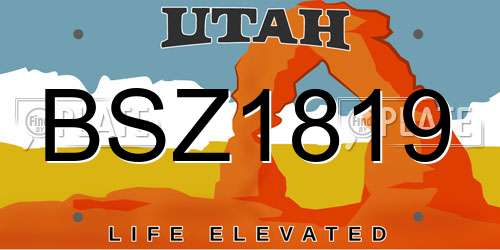BSZ1819 Utah License Plate