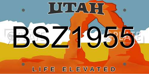 BSZ1955 Utah License Plate