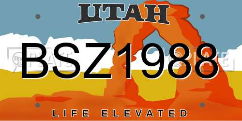 BSZ1988 Utah License Plate