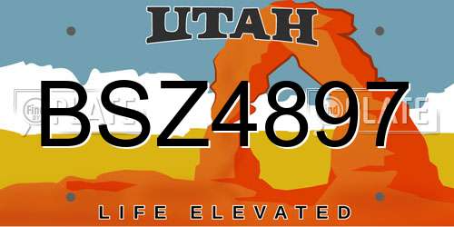 BSZ4897 Utah License Plate