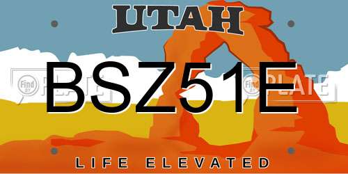 BSZ51E Utah License Plate