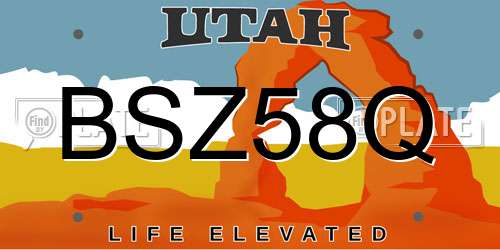 BSZ58Q Utah License Plate