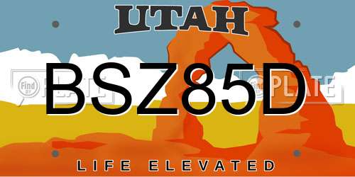BSZ85D Utah License Plate