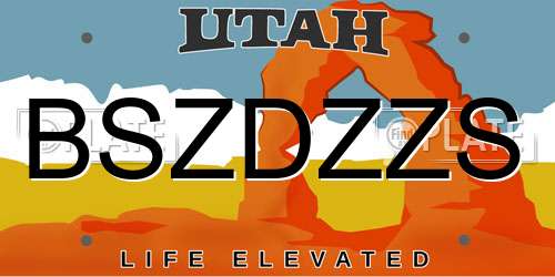 BSZDZZS Utah License Plate