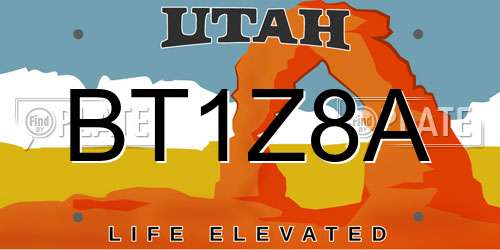 BT1Z8A Utah License Plate