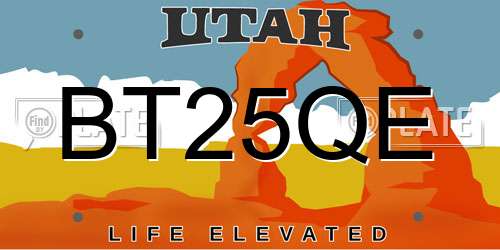 BT25QE Utah License Plate