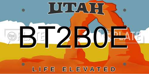 BT2B0E Utah License Plate